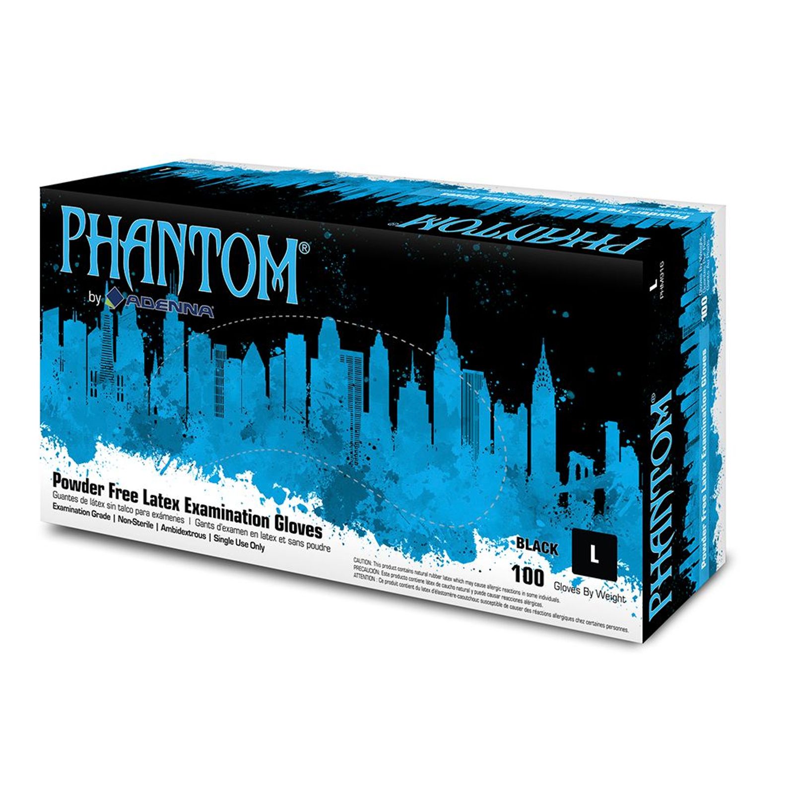 Adenna's Phantom Black Latex Powder Free Exam Gloves