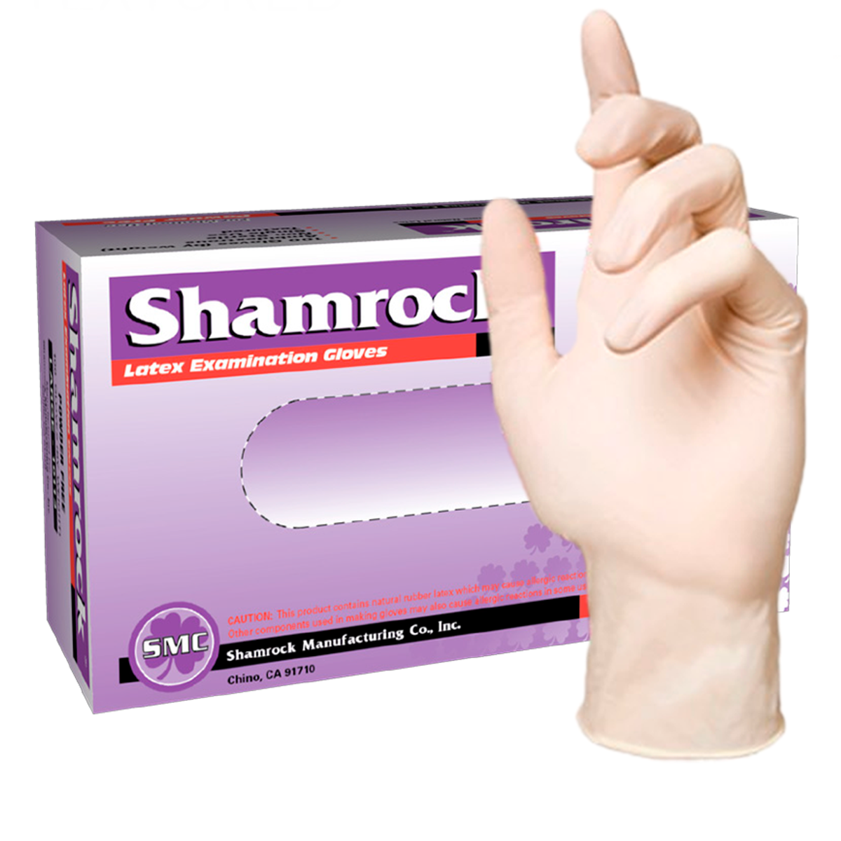 Shamrock 10000 Series Ivory Latex Powder Free Exam Gloves
