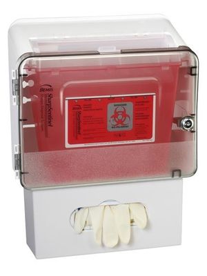 Sharps Container - 5 Quart Wall Cabinet & Glove Holder