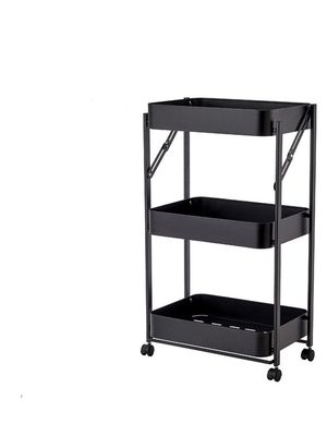 3 Tier Foldable Storage Cart - Black