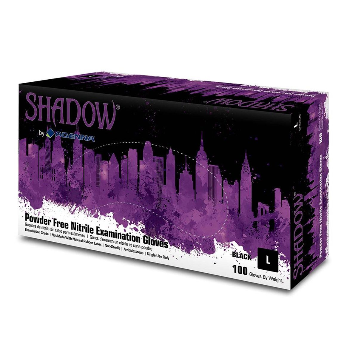 Adenna's Shadow Black Nitrile Powder Free Exam Gloves